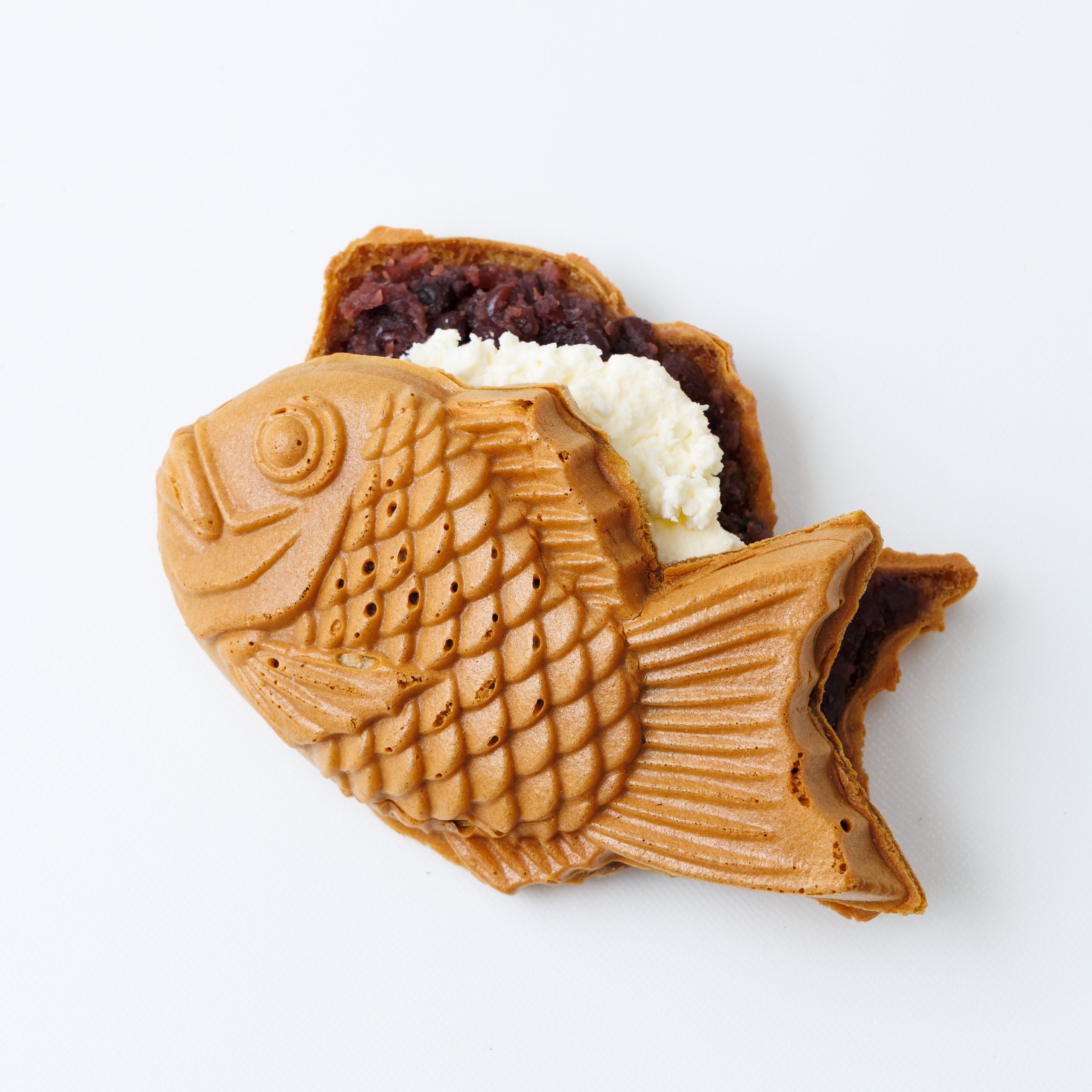 クリームチーズつぶあんたい焼き。つぶあんとクリームチーズの二層仕立て